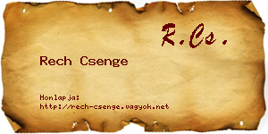 Rech Csenge névjegykártya